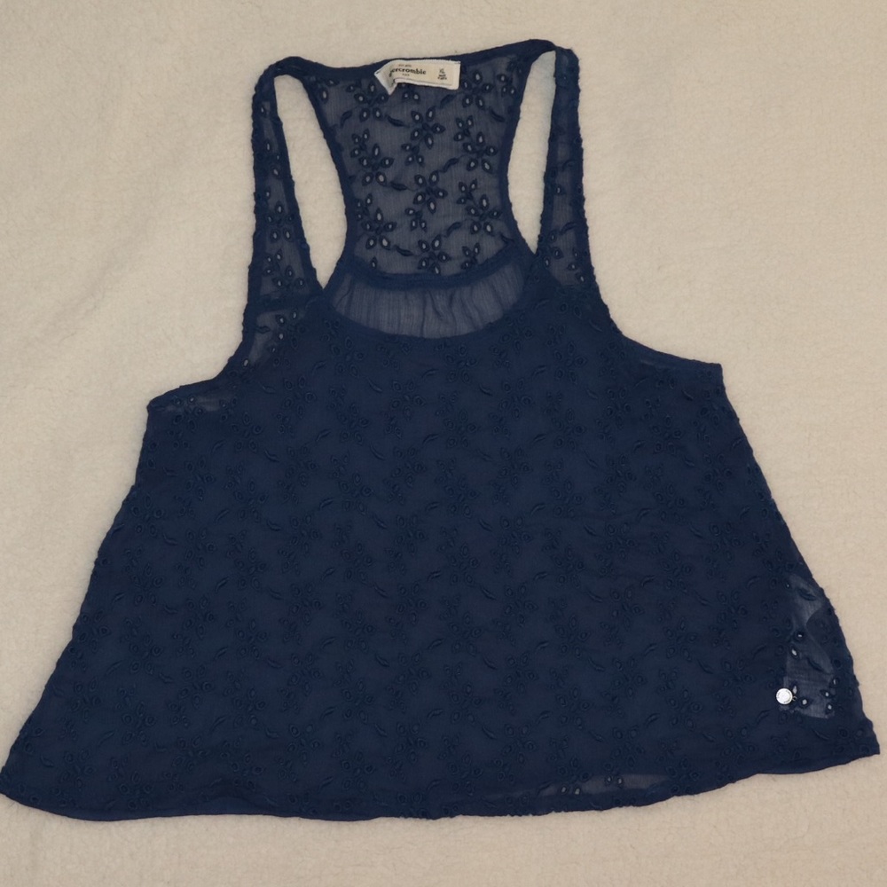 Abercrombie Navy Floral Tank Top